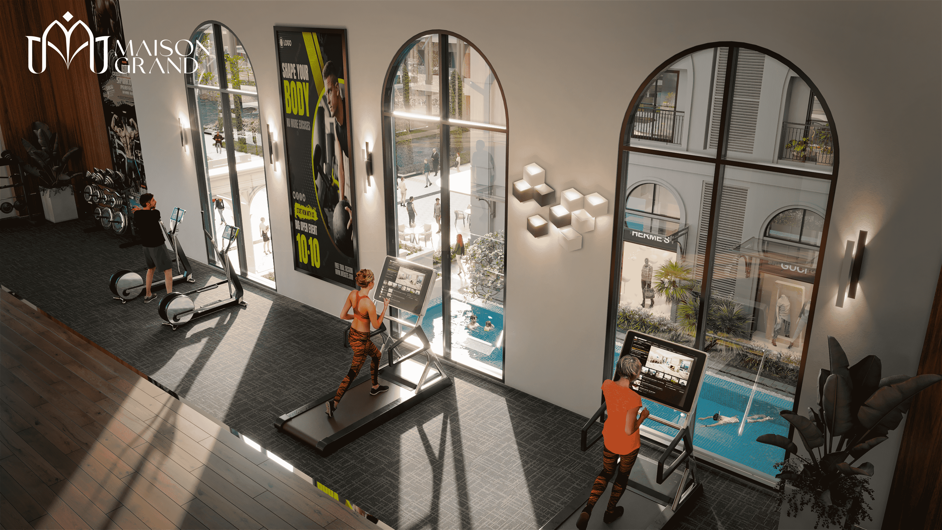 phòng gym cao cấp maison grand