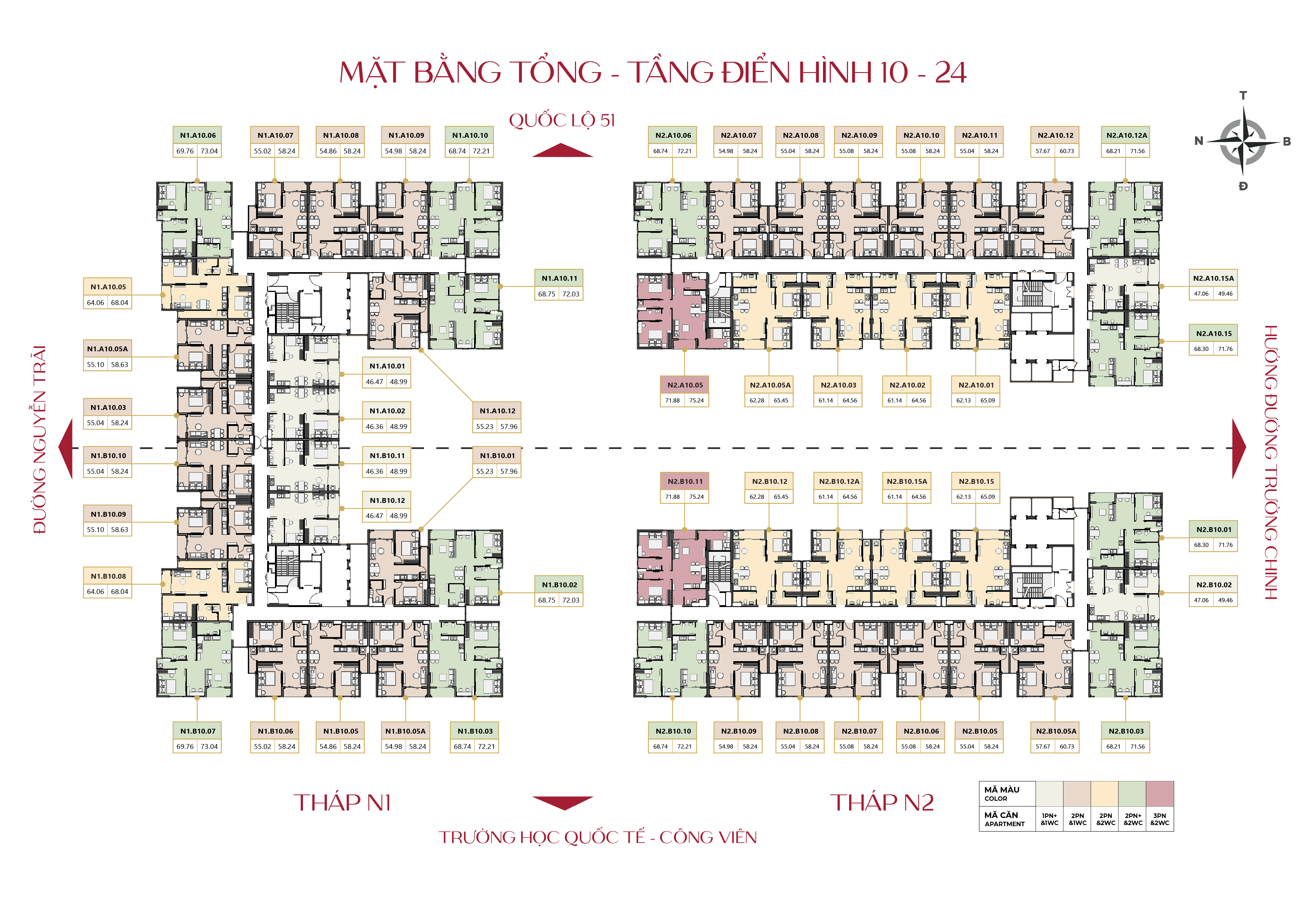 mặt bằng tầng 10 đến tầng 24 maison grand