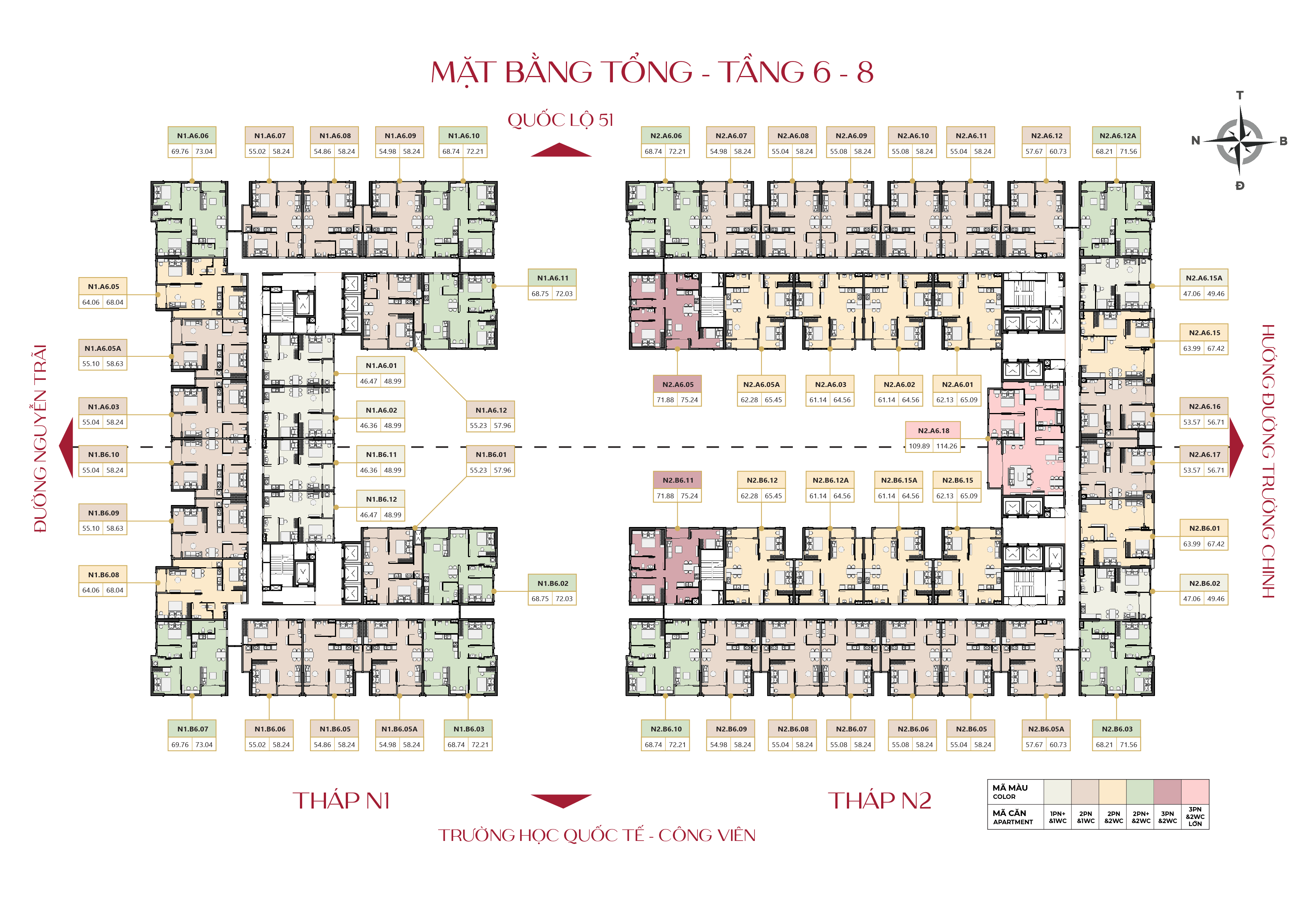 mặt bằng tầng 6, tầng 8 maison grand