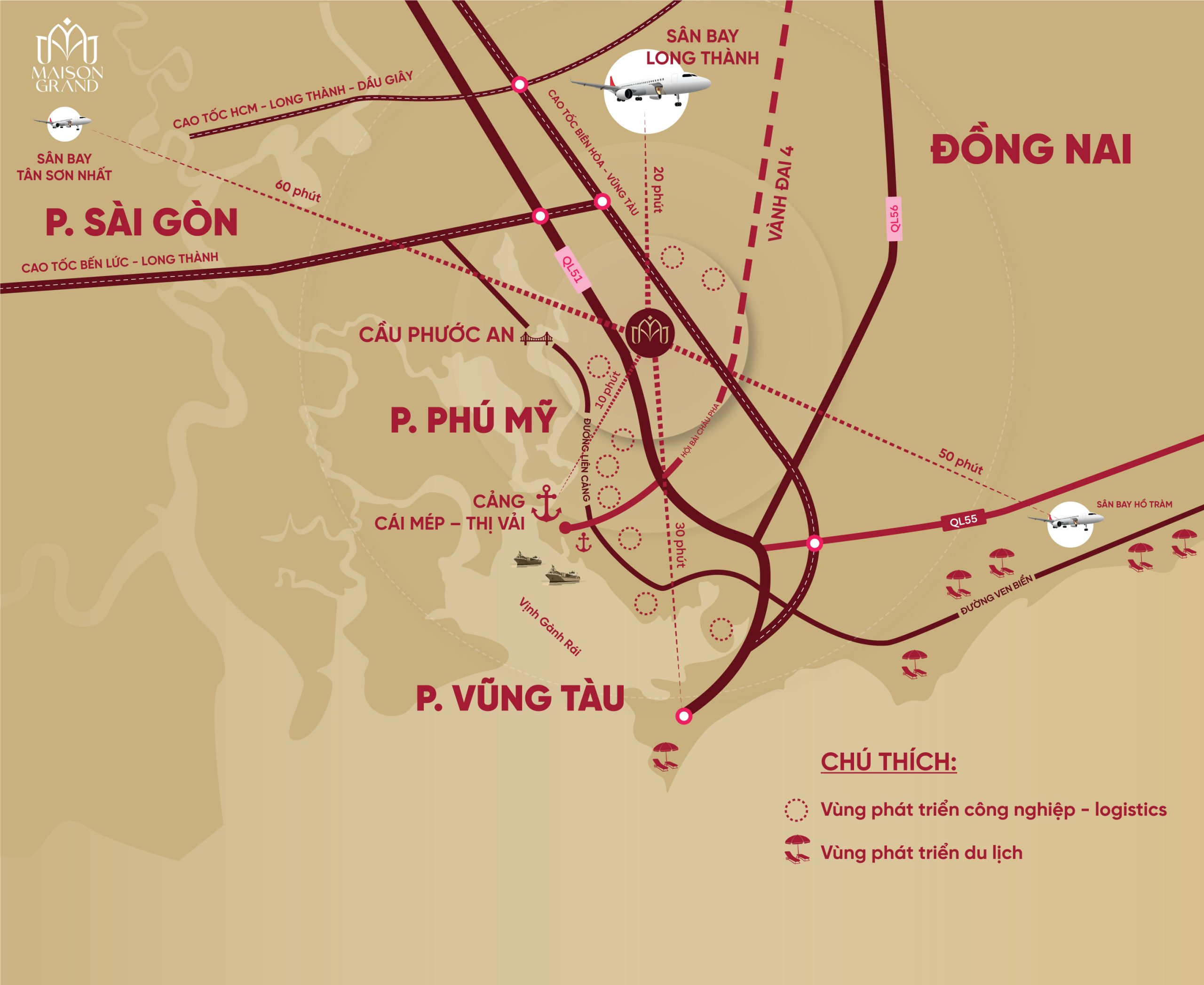 vị trí kết nối giao thông maison grand